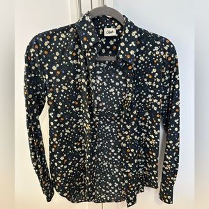 Beymen Club daisy button down shirt 100% cotton poplin color black size small